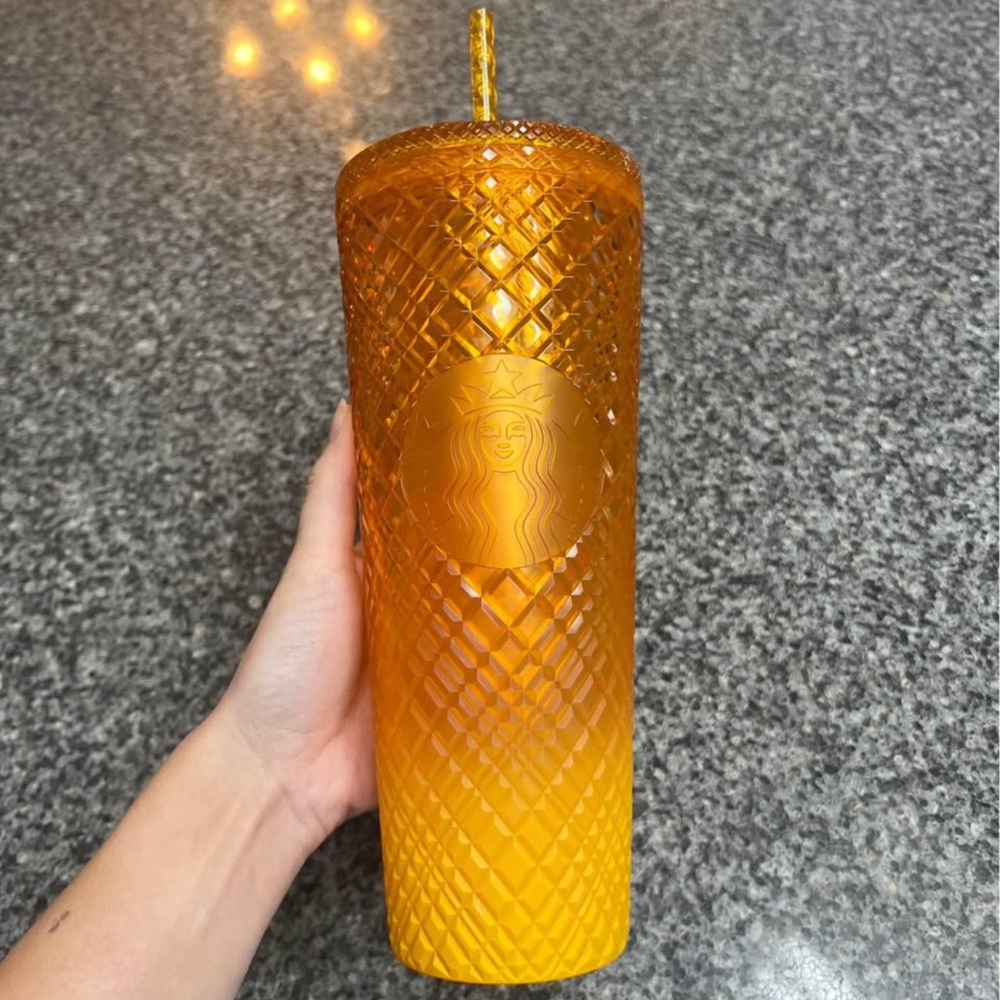 Starbucks Mango Orange Jewel Gradient Grid Limited Edition 2022 Tumbler